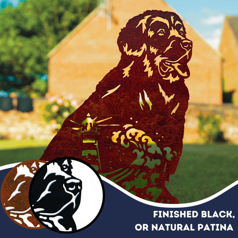 Newfoundland Dog Loss Garden Ornament Memorial Personalised Statue